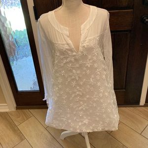 Blouse - NWOT Floryday women’s white lace overlay